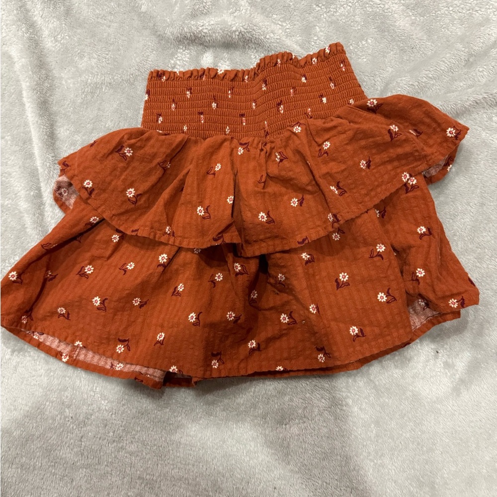 Cat & Jack Orange Smocked Bubble Mini Skirt